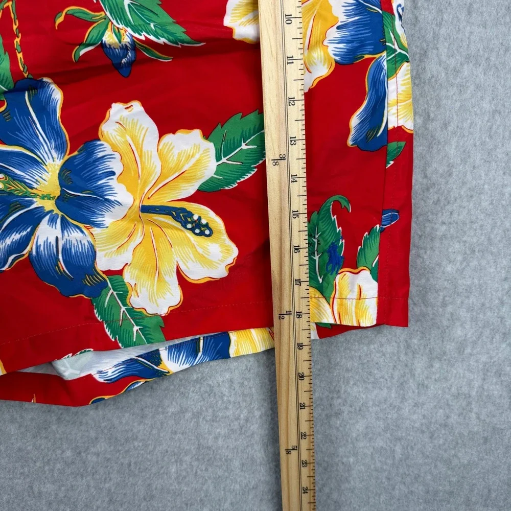 Polo Ralph Lauren Swim Shorts Mens 2XB Red Floral Traveler Hawaiian Trunks